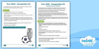 Последние твиты от uefa euro 2020 (@euro2020). Football Sweepstakes Kit Euro 2020 Twinkl Move Pe