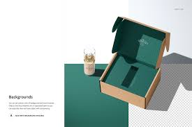 Insert Tray Mailing Box Mockup Set In 2020 Box Mockup Corrugated Box Box Template