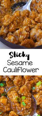 Super Delicious Healthy Plant Based Sesame Cauliflower Dinner Recipe That S Vegan And Cauliflower Recipes Healthy Whole Food Recipes Plant Based Recipes Dinner