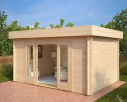 Gartenhaus Mit Schiebetur Jacob E 12m 44mm 3x4 Contemporary Garden Rooms Summer House Garden Garden Log Cabins