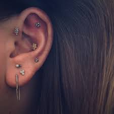 Ear Piercings Forward Helix Conch Lobe Helix Maria Tash Anatometal White Gold Gold Ear Piercings Cool Piercings Types Of Ear Piercings