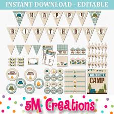 Your customers will love to outfit their mobile spaces with our wholesale camper decor. Instant Download With Editable Text Custom Banner Glamping Party Banner Happy Birthday Banner Glam Camping Party Decorations Party Supplies Party Decor Delage Com Br