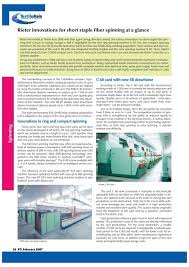 Discover the spinning machine product range of rieter. 56 57 Spinning Ta Rieter Spinning Qxd Pakistan Textile Journal