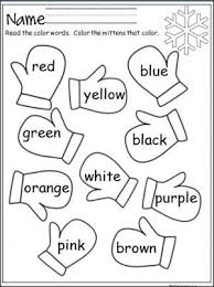 Mitten Color Words Madebyteachers Kindergarten Colors Preschool Colors Winter Preschool