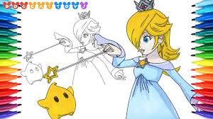 For more sheet related to. How To Draw Super Mario Rosalina Luma 183 Drawing Coloring Pages Videos For Kids Youtube