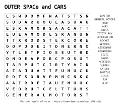 download word search on outer space and cars
