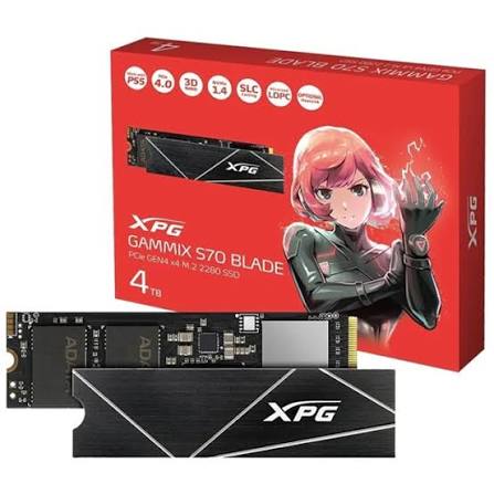 SSD XPG GAMMIX S70 BLADE 4TB M.2 2280 NVME PCIE GEN 4 X4 LEITURA 7400MB/S GRAVACAO 6800MB/S - A…