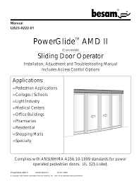 The door optimizes closing to reduce energy loss after. Powerglidetm Amd Ii Manualzz