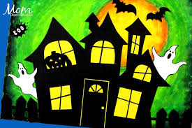 Easy Halloween Pastel Oil Haunted House Craft Mom Does Reviews