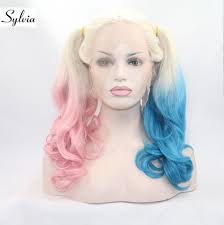Check out hollywood's most gorgeous blonde hair colors and pinpoint the perfect highlights or shade for you. Sylvia Platinum Blonde With Half Pink Half Blue Tips Natural Wave Synthetic Lace Front Wigs 180 Density Two Ponytail Hair Synthetic None Lace Wigs Aliexpress