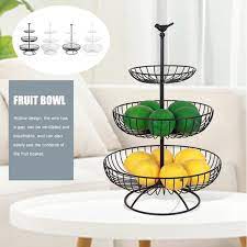 Fruit basket bowl 2 in 1 banana hook tree hanger stand dinning table storage new. 3 Tier Fruit Basket Stand Metal Fruit Tray European Iron Rack Hollow Fruit Plate Holder Kitchen Food Snacks Storage Basket Storage Baskets Aliexpress