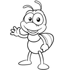Cartoon ants holding apple and caterpillar inside. Ant Cartoon Invasive Vector Images 31