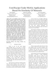 Pdf Food Recipe Finder Mobile Applications Based On Similarity Of Materials