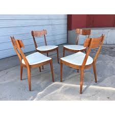 Solid beech wood legs, high strength polypropylene seat, stainless steel frame for better supporting. Mid Century Modern Kip Stewart Drexel Declaration Dining Chairs Set Of 4 Chairish