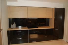 To all supported worktops ,we offer the same backs with the same coverage and lengths. Ex Display Impuls Black Gloss Kitchen With Oak Laminate Units And Worktops