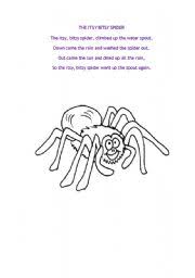Click the eensy weensy spider coloring pages to view printable version or color it online (compatible with ipad and android tablets). The Itsy Bitsy Spider Song Esl Worksheet By Carolinekmurray