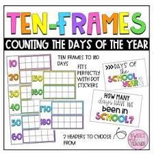 Free Ten Frame Counting Chart Keep Track Counting Throughout The Year As The Days Go By Rainb Calendar Math Kindergarten Ten Frames Kindergarten Calendar