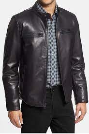 Shell Cowhide Skin Interior Polyester Lining Ykk Zipper Used Water Resistant Two Front Poc Leather Jacket Men Men S Leather Jacket Mens Jackets