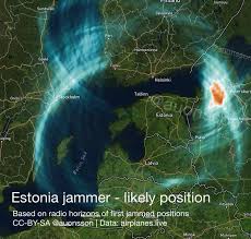 Heat map of intersecting radio horizons of aircrafts whose GPS are being  jammed identify GPS-jammer is located in Russia : r/MapPorn