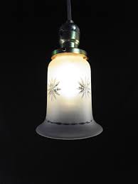 Vintage 1930s Outside Frost Flare Edge Bell Shade Wheel Etsy Glass Pendant Shades Glass Light Globes Pendant Light Shades
