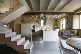 House Rehabilitation In Noutigos Picture Gallery Maison En Pierre Cuisine Moderne Plafond Design
