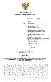 It was first identified in december 2019 in wuhan,. Surat Edaran Bupati Bone Tentang Panduan Penyelenggaraan Kegiatan Keagamaan Di Rumah Ibadah Dalam Masa Pandemi Covid 19 Website Resmi Pemerintah Kabupaten Bone