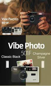 New Vibe Photo 501f Vintage 35mm Reusable Film Camera Black Gold Us Film Camera Instax Mini Film Vibes