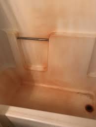 My fiberglass shower suround gets really discolored, mostly from iron in our water. Problem Solving Products For Anyone Who Hates Cleaning Their Bathroom