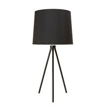 Newhouse Lighting 19 5 In Black Tripod Table Lamp With Black Lamp Shade And E26 Light Socket Nhdk Al Bk The Home Depot In 2020 Black Lampshade Black Lamps Tripod Table Lamp