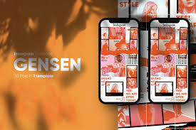 Download Gensen Instagram Template In Social Media Templates On Yellow Images Creative Store PSD Mockup Templates