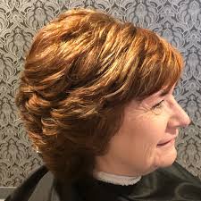 Thank you Jackie Jurinich! Added red copper highlights to spice things up!  Beautiful, thick, textured layers for an effortless grow out. Always my  pleasure! 😘✨ By Michael Z. #bluedoorsalonlockportny #difiabacolor @ South