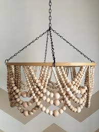 Wooden Bead Chandelier Beaded Mobile Wood Shade Etsy In 2020 Wooden Bead Chandelier Wood Bead Chandelier Beaded Chandelier
