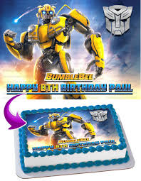 Transformers cake bumblebee cake transformers party transformers no fondant cake. Transformers Bumblebee Edible Image Cake Topper Party Personalized 1 4 Sheet Amazon Com Grocery Gourmet Food