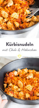 Kurbisnudeln Mit Hahnchen Und Sweet Chili Sauce Rezept Rezepte Spiralschneider Rezepte Lecker