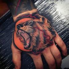 30 Neo Traditional Bear Tattoo Ideas For Men Animal Designs Bear Tattoos Traditional Bear Tattoo Hand Tattoos