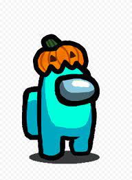 Hd Cyan Among Us Character With Pumpkin Hat Halloween Png Citypng Pumpkin Hat Character Cyan