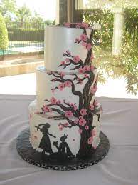 Sugarlips Cakery Custom Cakery All Occasion Cake Design Cherry Blossom Cake Floral Cake Tiered Wedding Cake