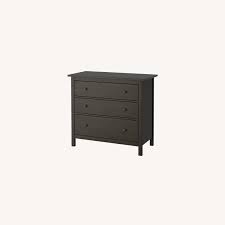 Finished in black with vintage. Ikea Hemnes 3 Drawer Dresser Black Brown Aptdeco