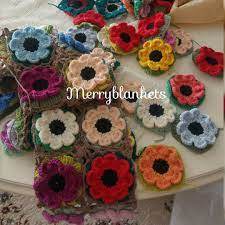S T Bh G Anemone Aka Field Of Flowers Crochet Blanket See Last Round Jayg Neseli Battaniyeler Merryblankets On I Anemone Flower Crochet Flowers Crochet