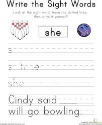 Write The Sight Words She Worksheet Education Com Sight Words Sight Word Worksheets Sight Word Worksheets Free