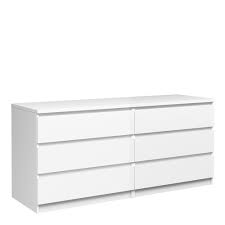 Long chest of drawers white. Naia Wide Chest Of 6 Drawers 3 3 In White High Gloss