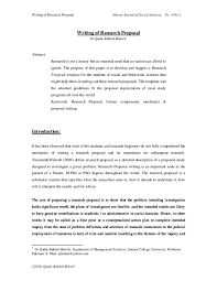 Body of a research paper. Introduction Of A Research Proposal