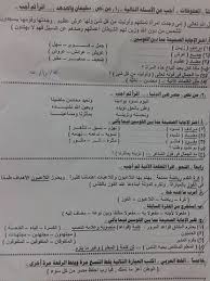 ورقة امتحان اللغة العربية للصف الخامس الابتدائي الترم الثاني 2017 محافظة الفيوم