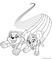 Skye And Everest Rainbow Colouring Page Coloring Pages Printable Marshal, skye and everest christmas coloring page with paw patrol