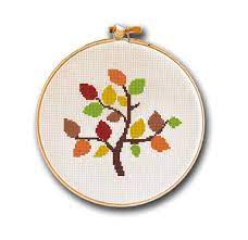 Free cross stitch patterns that everyone can download and start out with very simple patterns like the alphabet designs , both available in lowercase and uppercase. Cross Stitch Pattern Easy Autumn Tree Trees Of Season Series Etsy