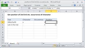 I j k l m n o. Excel Formula Position Of 2nd 3rd Etc Instance Of Character Exceljet