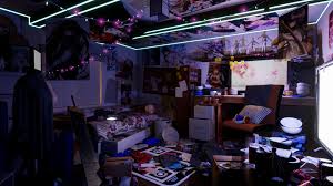 Another option with a large room is to divide the room into a bedroom and sitting area. Artstation Tahoe Bautista Different Shots Of The Otaku Room