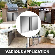 outdoor kitchen bbq island door