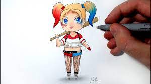 Comment dessiner Harley Quinn version Chibi [Tutoriel] - YouTube