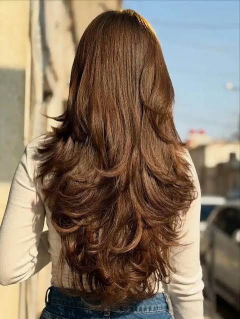 23 Butterfly Haircut Long Hair Styles for Soft Look - Blush Fizz